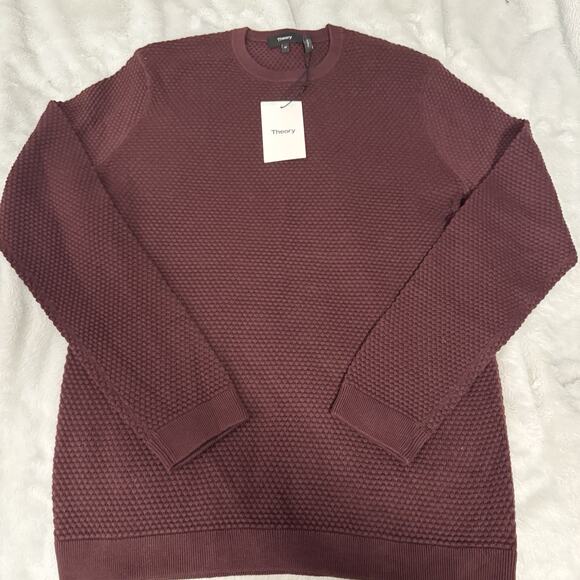 Theory Use Al Crew Sweater Malbec Red Men’s Medium NWT - Picture 1 of 5